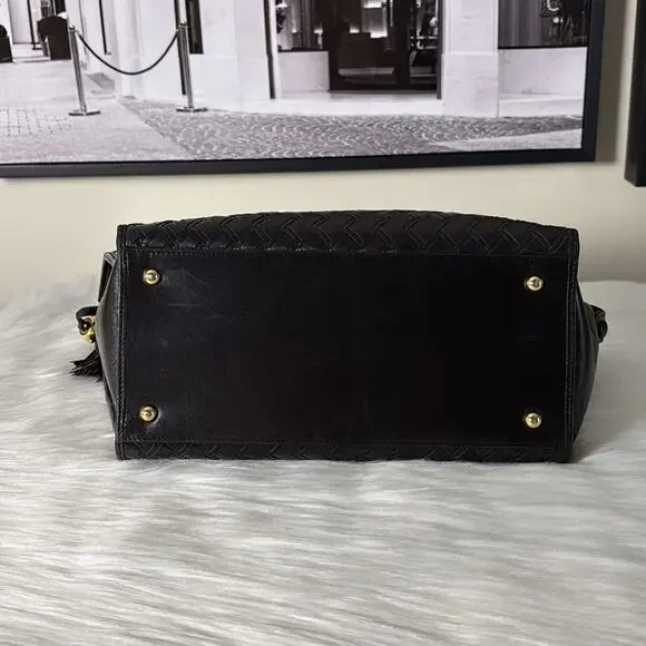 BALLY HandBag Leather Brown Gold Authentic - Picture 10 of 13